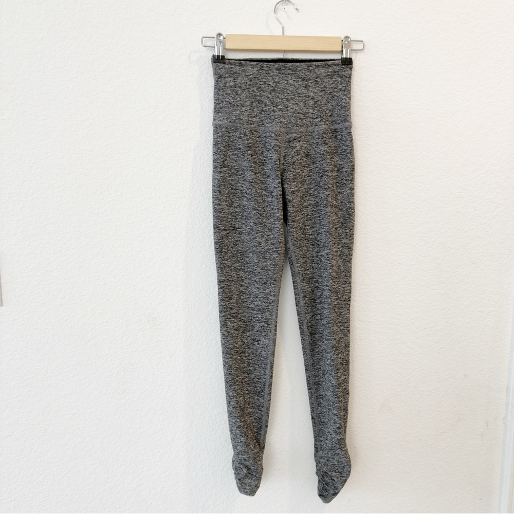 Beyond Yoga- High Rise Heathered Grey Ruched Hem Leggings XS